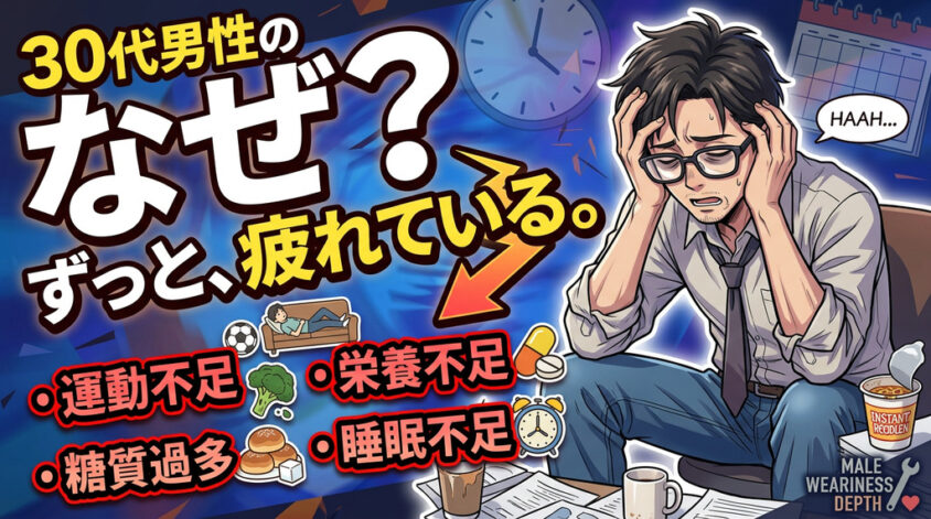 30代男性が疲れやすい原因を深掘り：生まれつき？疲れやすい体質？それとも不足？