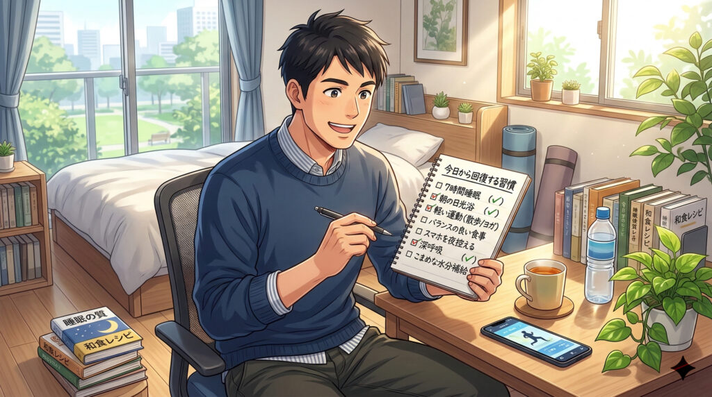 今日から回復する習慣：30代男性の疲れ対策チェックリスト（具体的行動）