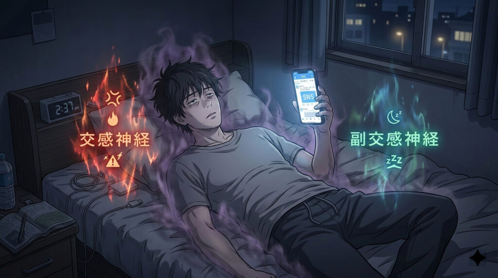 睡眠不足とスマホ習慣：自律神経（交感・副交感）の乱れで疲労が抜けない