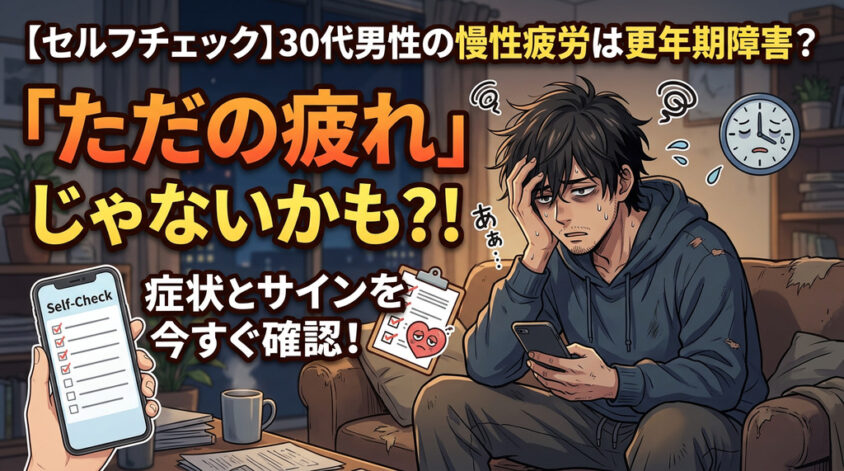【セルフチェック】30代男性の慢性疲労は更年期障害？症状とサインをチェック