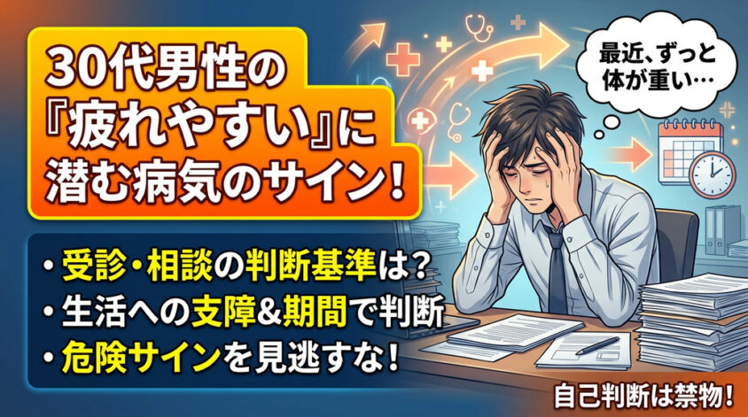 受診・相談の判断基準：30代男性の「疲れやすい」が病気サインのケース