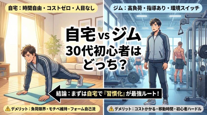 自宅 vs ジム――30代初心者はどっちで始めるべき？