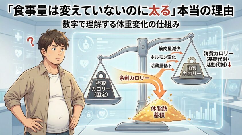 「食事量は変えていないのに太る」本当の理由:数字で理解する体重変化の仕組み