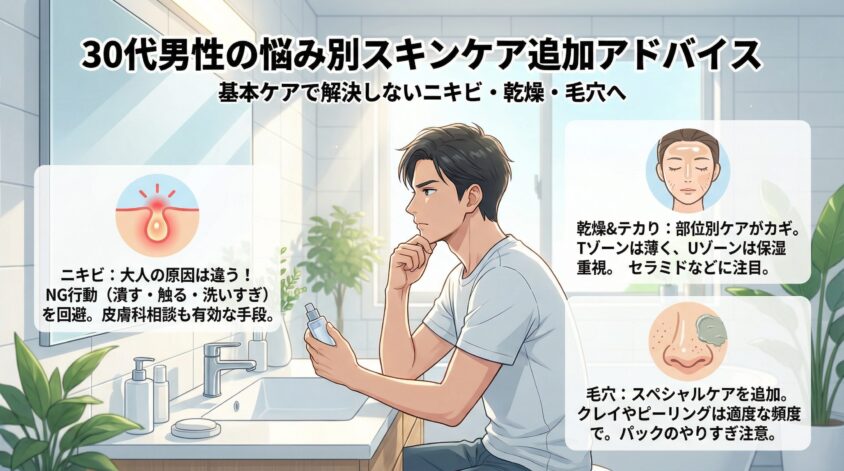ニキビ・乾燥・毛穴——悩み別ケアの追加アドバイス