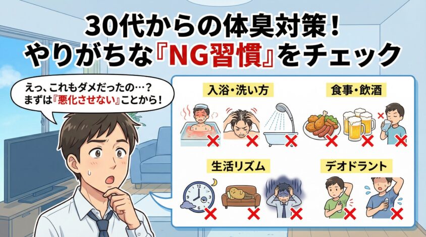 体臭を悪化させているNG習慣チェックリスト