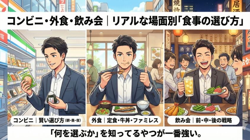 コンビニ・外食・飲み会｜リアルな場面別「食事の選び方」