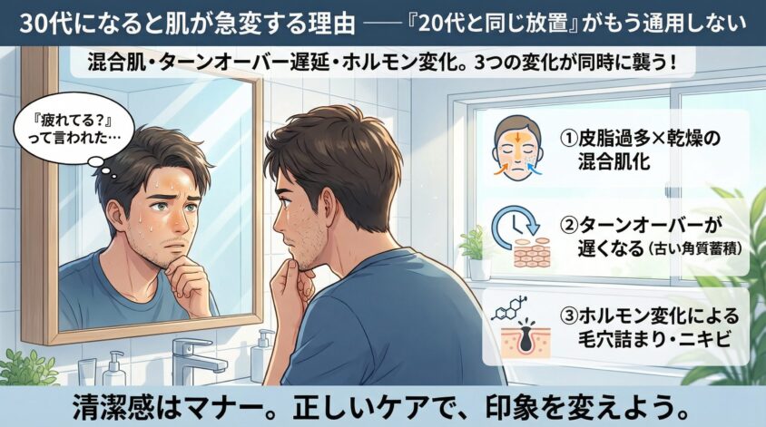 30代になると肌が急変する理由——「20代と同じ放置」がもう通用しない