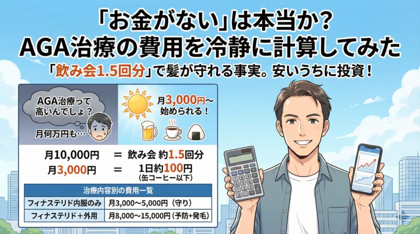 「お金がない」は本当か?AGA治療の費用を冷静に計算してみた