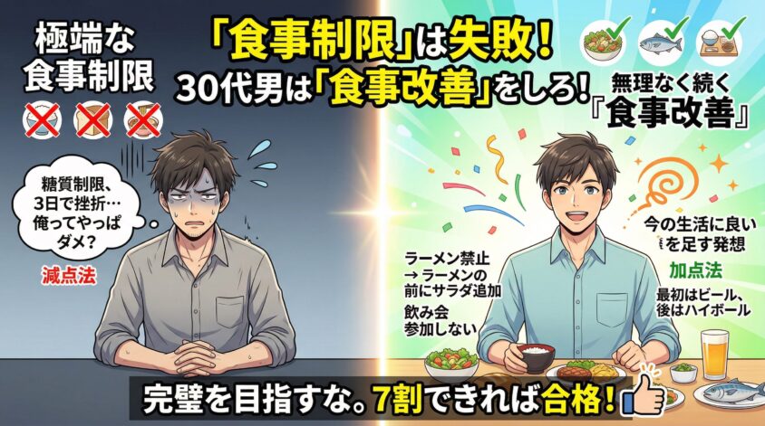 「食事制限」は失敗する。30代男に必要なのは「食事改善」だ