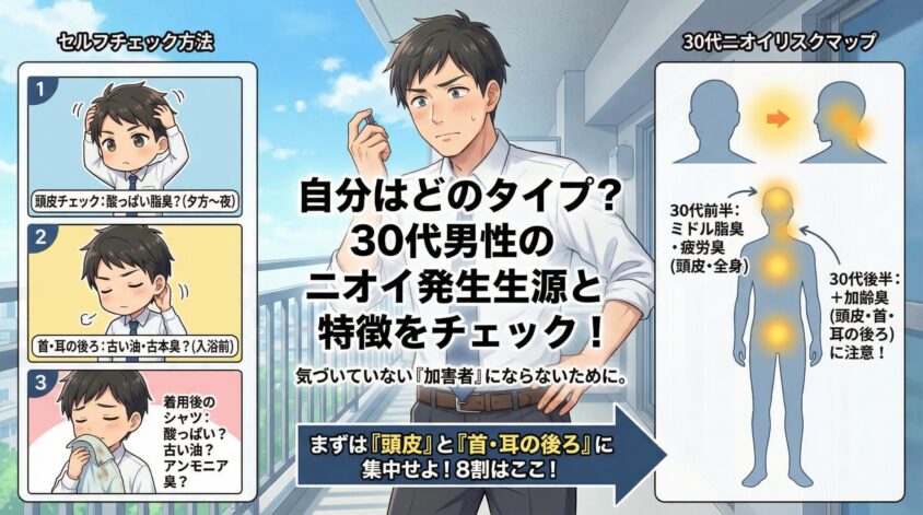 自分はどのタイプ？においの特徴と発生部位で確認する