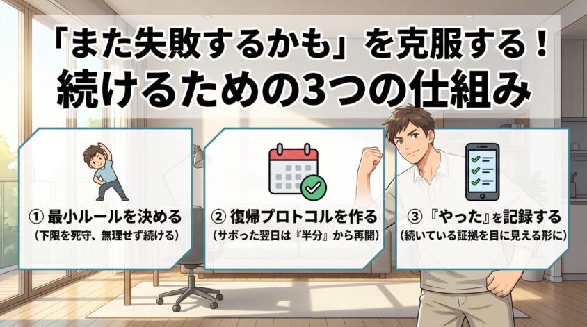 「また失敗するかも」という恐れへの処方箋——続けるための3つの仕組み