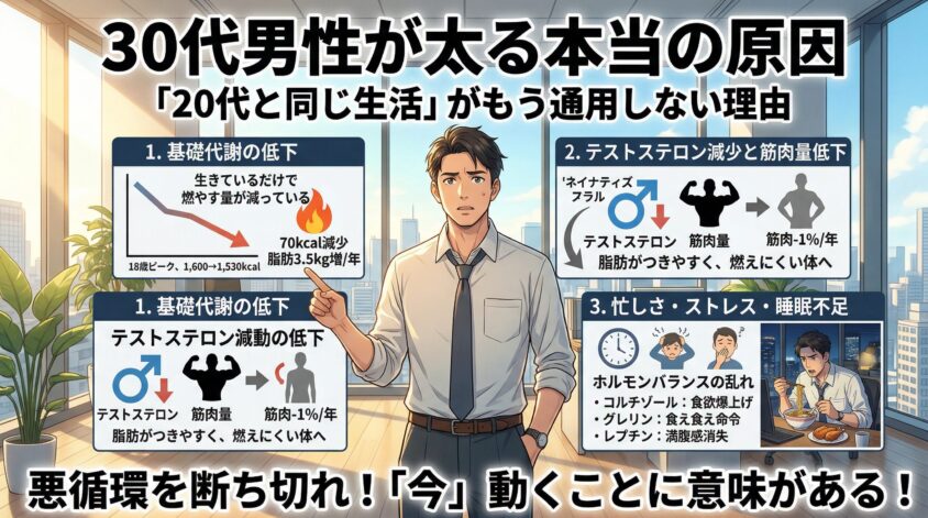 30代男性が太る本当の原因｜「20代と同じ生活」がもう通用しない理由