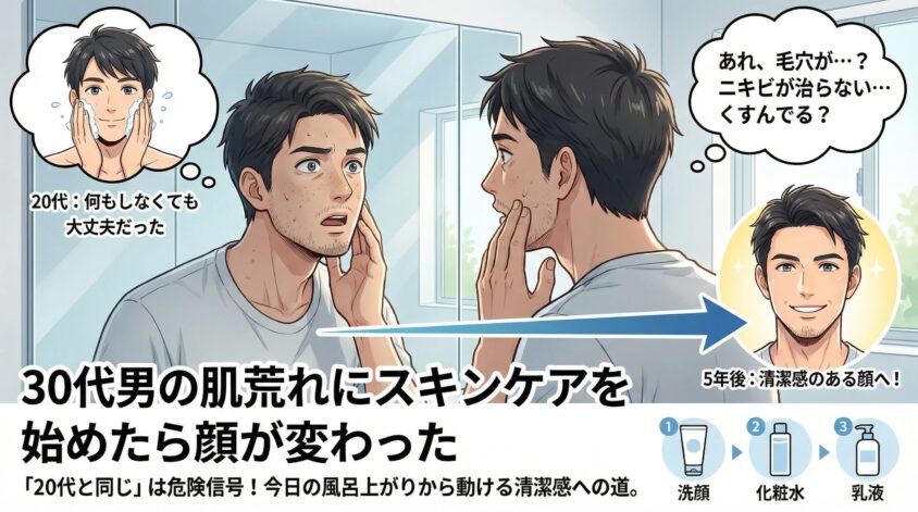 30代男の肌荒れにスキンケアを始めたら5年で顔が変わった