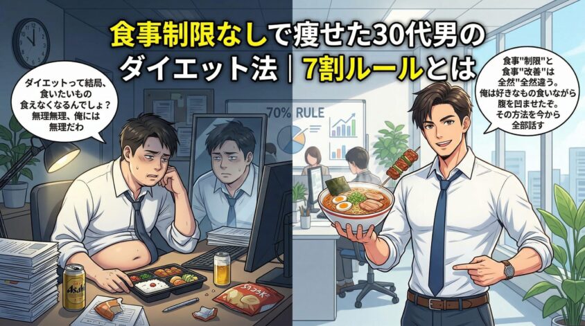 食事制限なしで痩せた30代男のダイエット法｜7割ルールとは