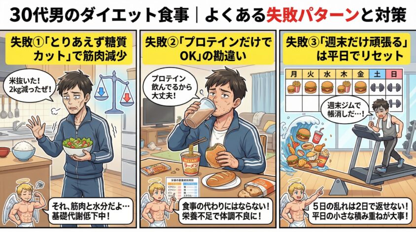 30代男のダイエット食事｜よくある失敗パターンと対策