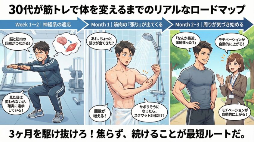 30代が筋トレで体を変えるまでのリアルなロードマップ