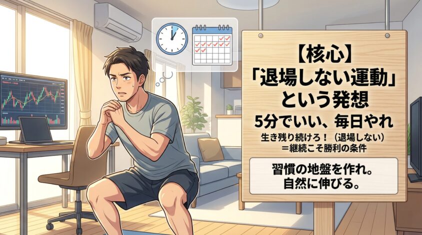 【核心】「退場しない運動」という発想——5分でいい、毎日やれ