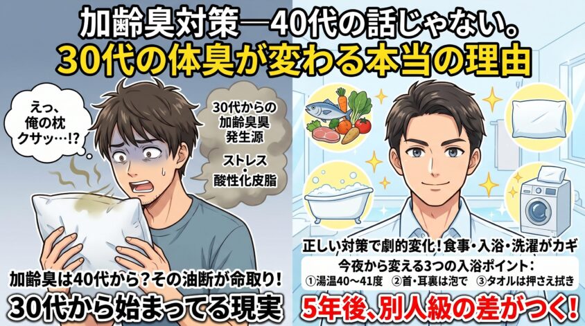 加齢臭対策—40代の話じゃない。30代の体臭が変わる本当の理由