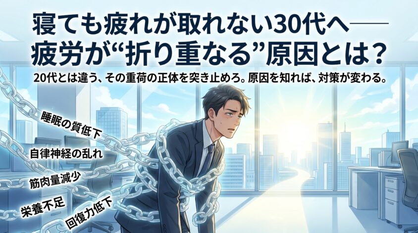 寝ても疲れが取れない30代 — 疲労が"折り重なる"5つの原因