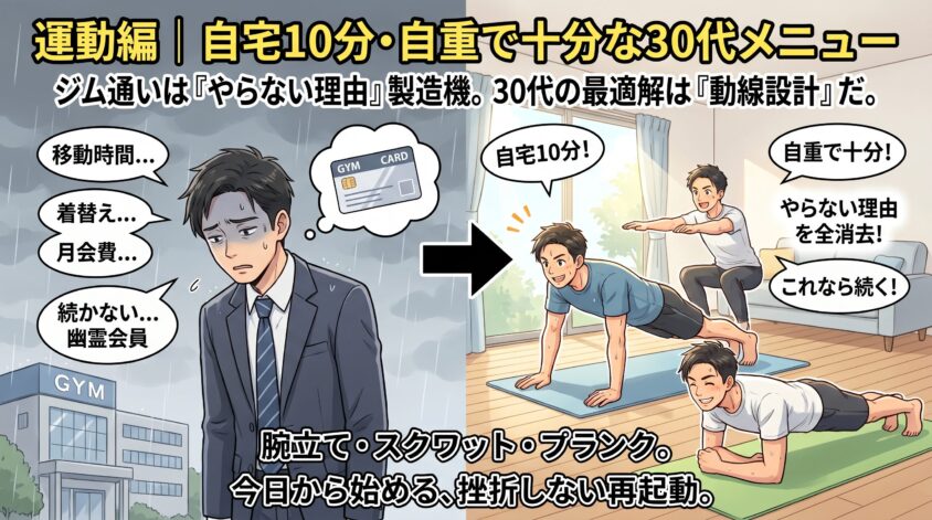 運動編｜自宅10分・自重で十分な30代メニュー